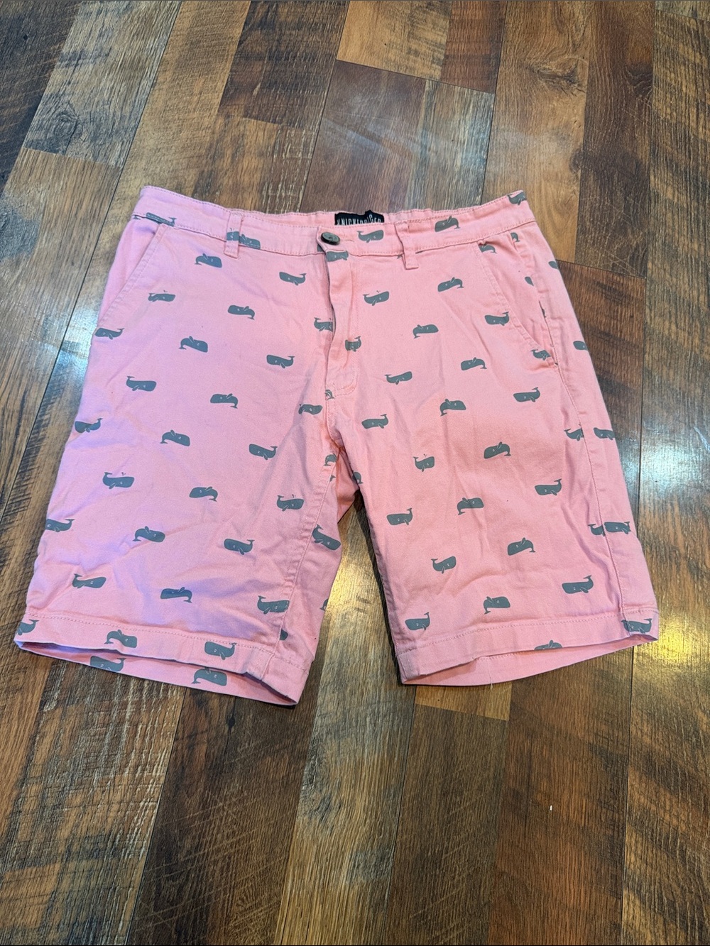 Whale Print Pink Chino Shorts 33 (UBUPK)